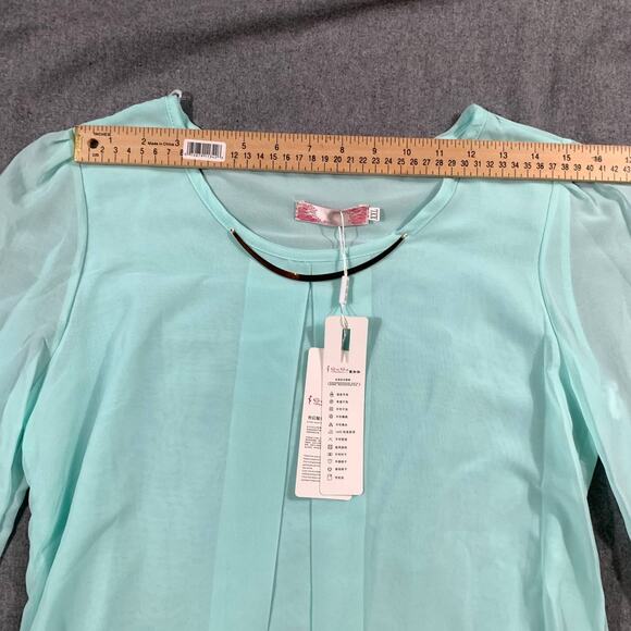 Green Long Sleeve Shirt Women Size XXL Casual Blouse Top Ladies - Picture 6 of 7